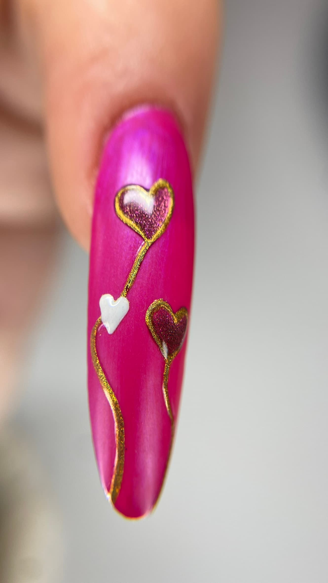 Cœurs fuchsia — Nail Art
