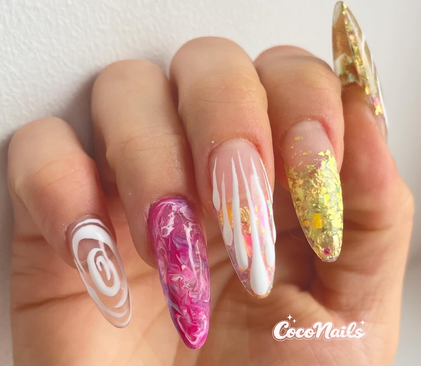 Marbre rose — Nail Art