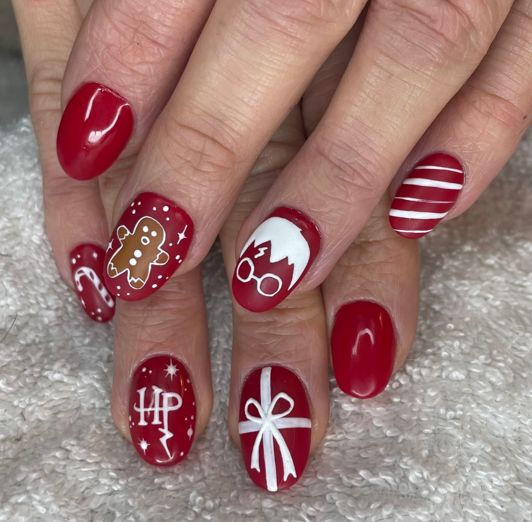 Noël bordeaux — Nail Art