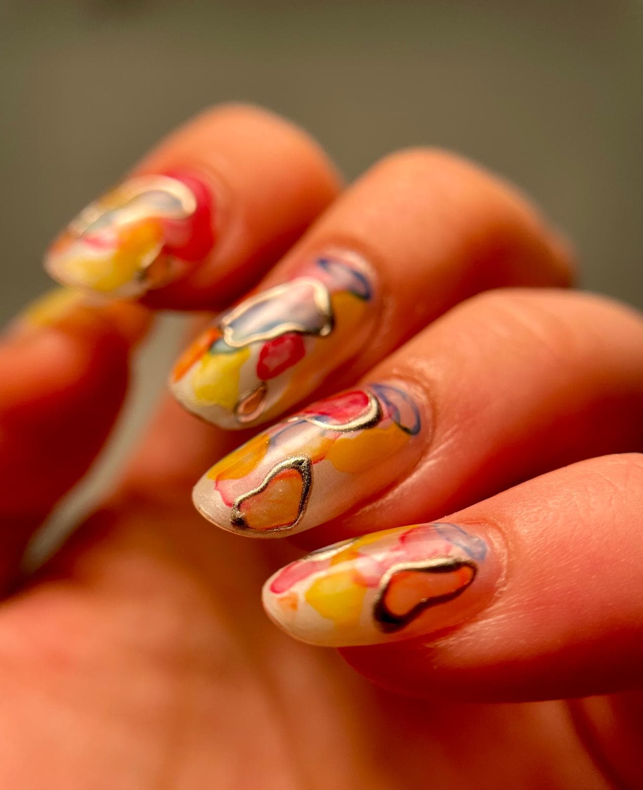 Vitrail aquarelle — Nail Art